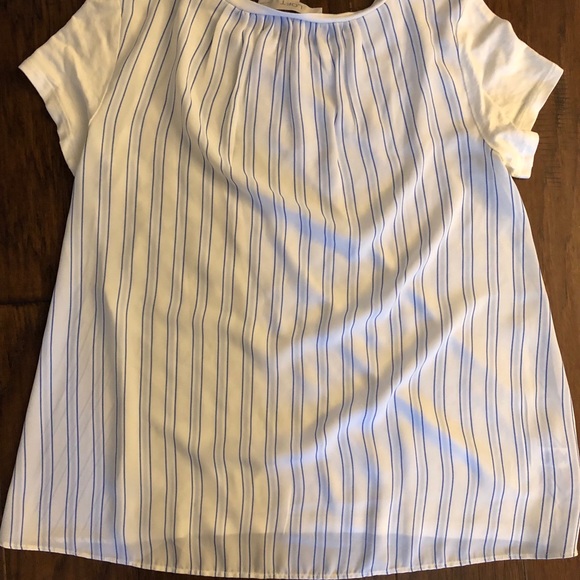 Loft White Tee with Striped Back - Picture 4 of 5